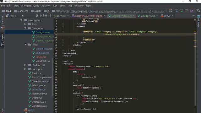 laravel 5 3 and vuejs 2 1 x Categories Component and delete category смотреть онлайн