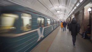 Russia, Moscow, metro ride from Белору́сская to Дина́мо