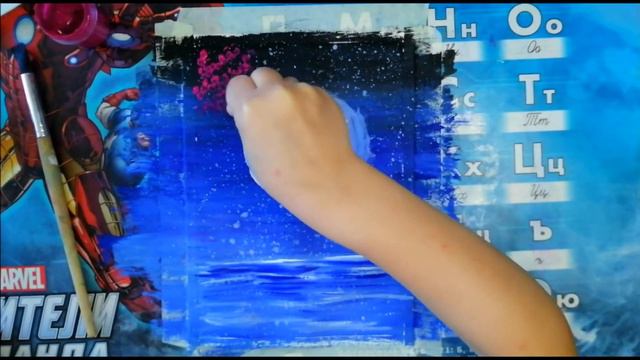 Dolphin and Moon gouache | Дельфин и Луна гуашью смотреть онлайн