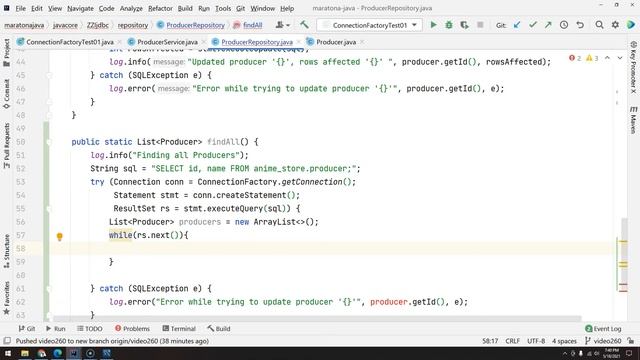 261 - JDBC pt 10 - Buscando dados com ResultSet pt 01 - findAll смотреть онлайн