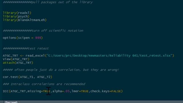 R Tutorial: Test-retest reliability (using intraclass correlation) смотреть онлайн