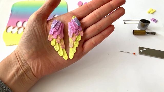 Angel Wings Earrings | Polymer Clay Tutorial