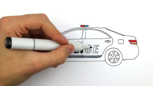 How to Draw a Police Car for Kids - Coloring Page for Kids смотреть онлайн