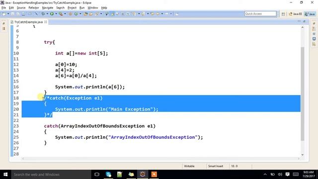 try with multiple catch block Interview Question. смотреть онлайн