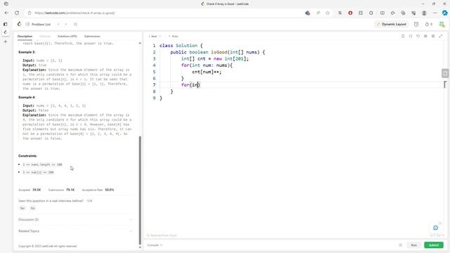 LeetCode 2784 | Check if Array is Good | Array | Java смотреть онлайн