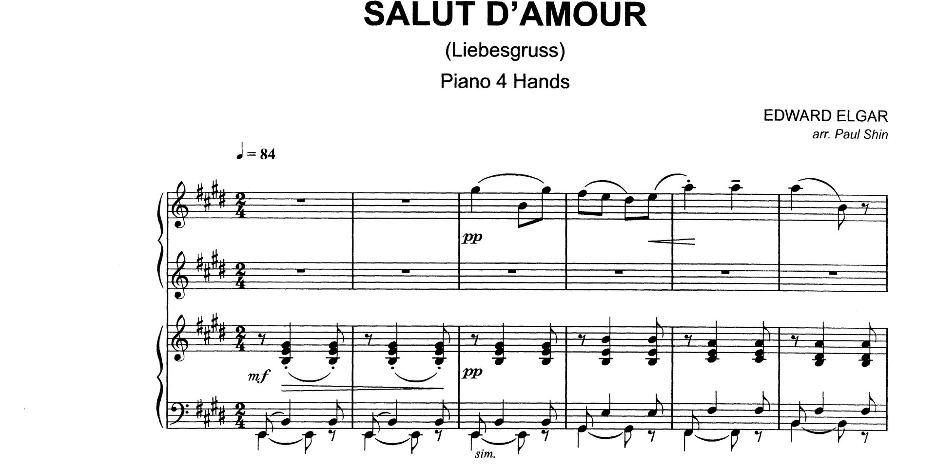 Элгар Э. "Salut d'Amour" | фортепианный ансамбль смотреть онлайн