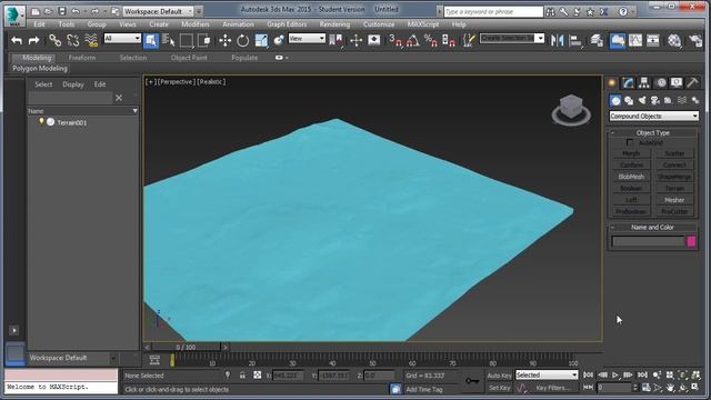 Contours to Terrain Object in 3D Max смотреть онлайн