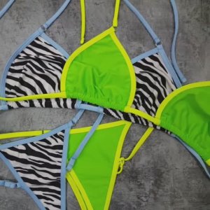Купальники donMarino мини бикини зебра салатовый (обзор) #микробикини #минибикини #пошивкупальников