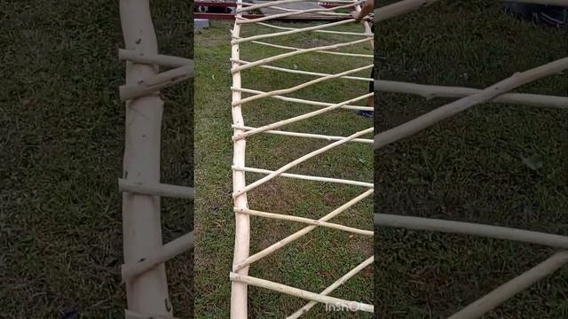 Опора для винограда из стволов орешника