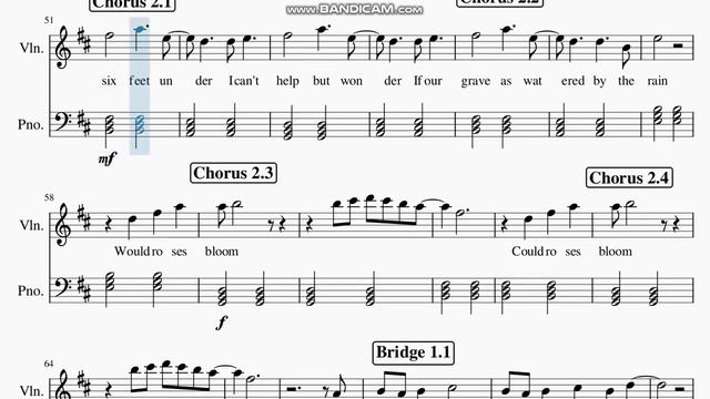 Billie Eilish - " Six Feet Under " VIOLIN VERSION!! FREE SHEET MUSIC Easy Notes Score Free смотреть онлайн