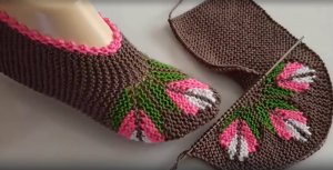 Следки  ЖЕНСКИЕ с узором тюльпан