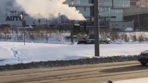 Зима. Новосибирск. Паровоз отапливает улицу!