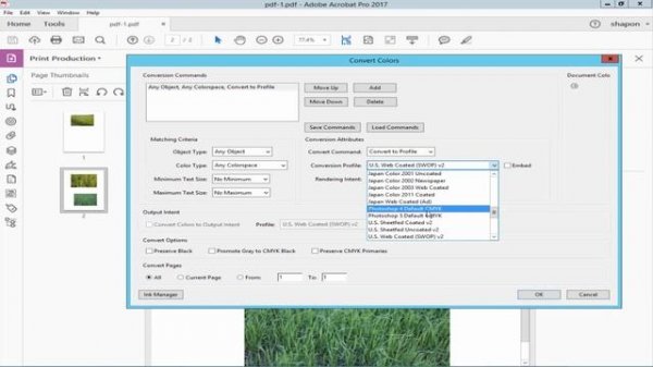 how to convert pdf to CMYK in adobe acrobat pro 2017