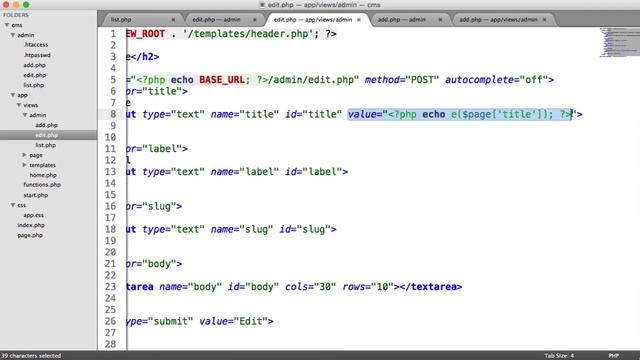 Learn PHP: Basic CMS - Editing Pages (Part 7/8) смотреть онлайн