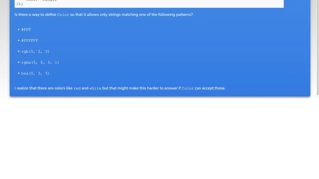 How can I define a type for a css color in TypeScript? смотреть онлайн