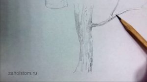 Как нарисовать кору дерева? Художник: Алексей Епишин. Рисунок карандашом.