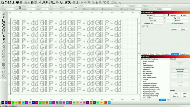 Lightburn tutorial : Create serial numbers with variable text tools смотреть онлайн