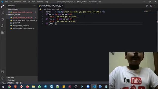 How to make a Grade calculator (marks) using python(Project 2) смотреть онлайн