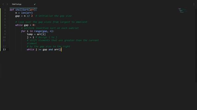 Shell Sort Code in Python | Sorting Algorithms | Python Coding Tutorial | Python Coding Interview смотреть онлайн