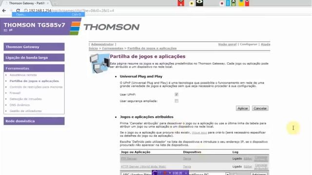 Encaminhamento da porta 80 com THOMSON TG585v7 смотреть онлайн
