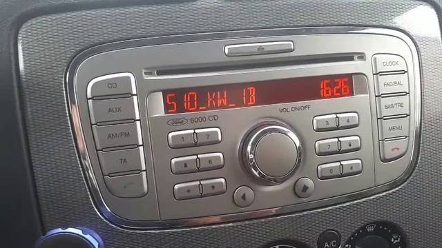 Разблокировка магнитолы CD6000 Ford смотреть онлайн