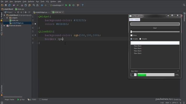 38 PyQt Framework Стиль для QLineEdit Простые параметры смотреть онлайн