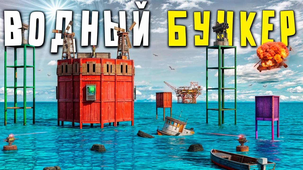 ВОДНЫЙ БУНКЕР! 48 часов ВЫЖИВАНИЯ в ДОМЕ на ВОДЕ в Раст/Rust смотреть онлайн