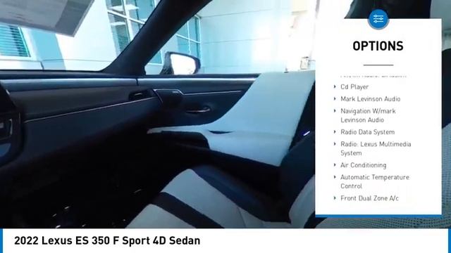 2022 Lexus ES 350 F Sport 4D Sedan Used Cloudburst Gray White w/Hadori Aluminum w/F SPORT NuLuxe Se смотреть онлайн