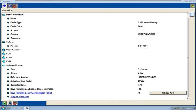 FORD IDS 106.01 + VCM II Manager V2.3.85.7 (VMware)