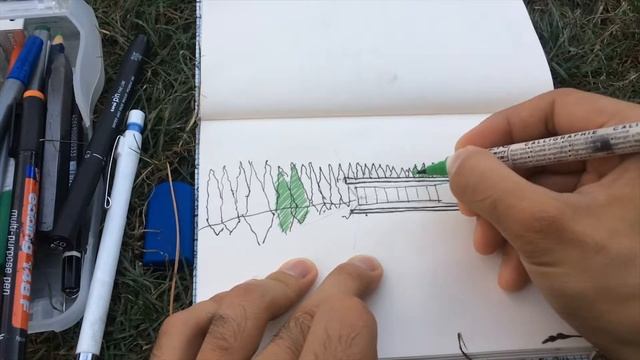 SKETCHING DAY ¦ ARCHITECTURAL SKETCH ¦ NATURE смотреть онлайн