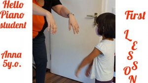 "Hello Piano"- первый урок с 5-летней  ученицей.Very first  piano lesson with Anna( 5 y.o)