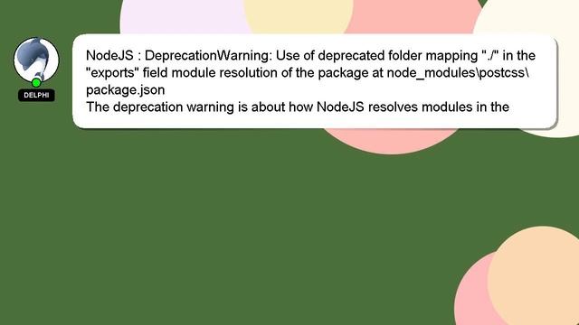 NodeJS : DeprecationWarning: Use of deprecated folder mapping "./" in the "exports" field module re смотреть онлайн