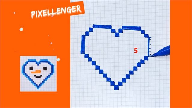 Что можно нарисовать по клеточкам за 5 минут - Сердце Снеговик Простые рисунки How to Draw Pixel Ar смотреть онлайн