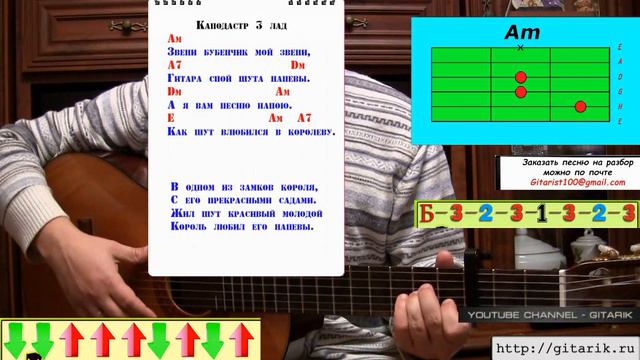 Казан Казиев - Шут и Королева (Легкий разбор на гитаре, аккорды) смотреть онлайн