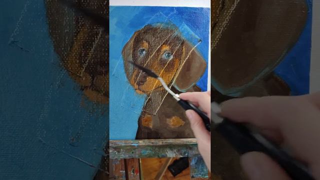 Portrait of a dog, oil painting, does not always work)) смотреть онлайн