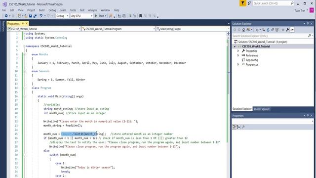 Using enum and if-else in C# program for displaying seasons of the year. смотреть онлайн