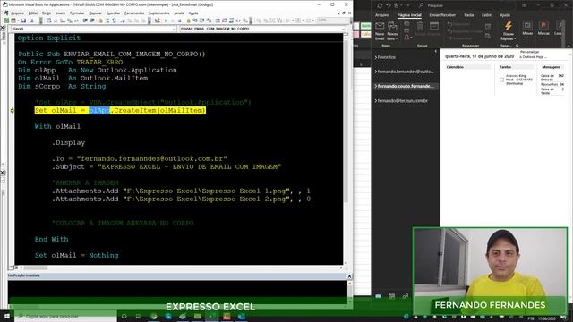 Como inserir uma imagem no corpo do e-mail do Outlook, usando VBA. смотреть онлайн