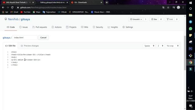 Git to GitHub - Setting awal,config,add,commit,push,pull,status,diff,log смотреть онлайн