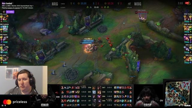 THESHY VS NA - NRG VS WBG - Live Worlds 2023 Quarterfinals Reaction NA VS LPL For Top 4 смотреть онлайн