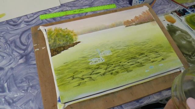 Лебединое Озеро Акварель. Используем простые техники. Swan Lake in watercolor смотреть онлайн