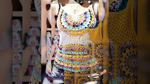 Latest Crochet pattern cotton yarn fancy top/crochet net top design ideas