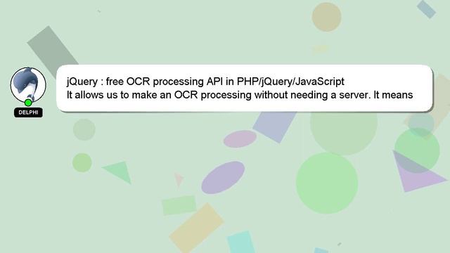 jQuery : free OCR processing API in PHP/jQuery/JavaScript смотреть онлайн