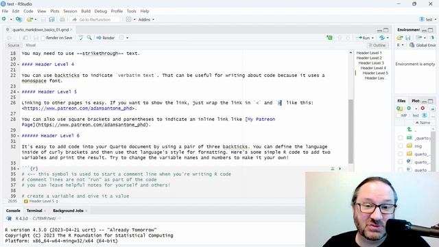 Quarto Basics 1: Headers & Code смотреть онлайн