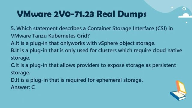 Real Dumps for 2V0-71.23 VMware Tanzu for Kubernetes Operations Professional Exam смотреть онлайн