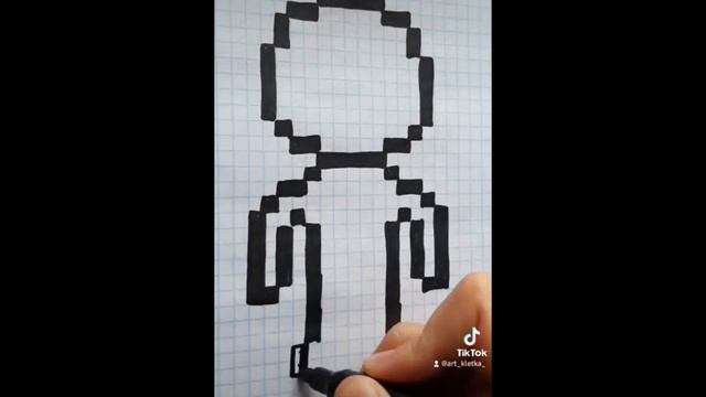 Охранник из сериала Игра в кальмара / рисунок по клеточкам смотреть онлайн