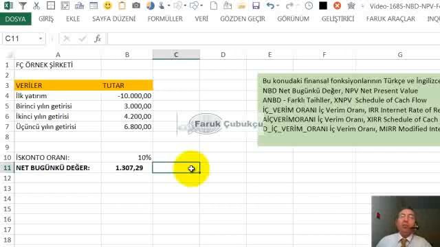 Excel NBD (NPV) Fonksiyonu смотреть онлайн