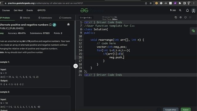 Alternate Positive and Negative Numbers | Problem of the Day : 27/08/22 | Siddharth Hazra смотреть онлайн