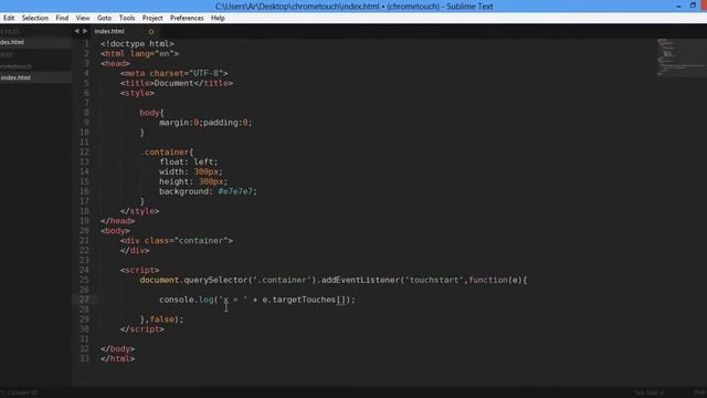 javaScript Touch X and Y position with e targetTouches and e touches 720p смотреть онлайн