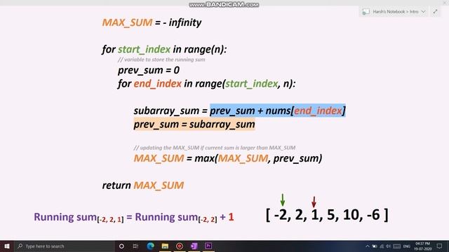 Kadane's Algorithm | Maximum Subarray Sum | Python Dynamic Programming смотреть онлайн