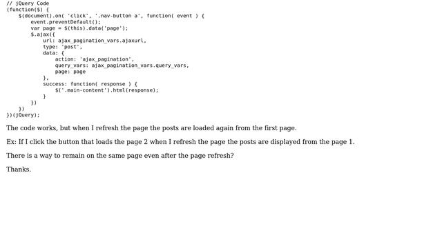 Wordpress: AJAX pagination, update current page смотреть онлайн